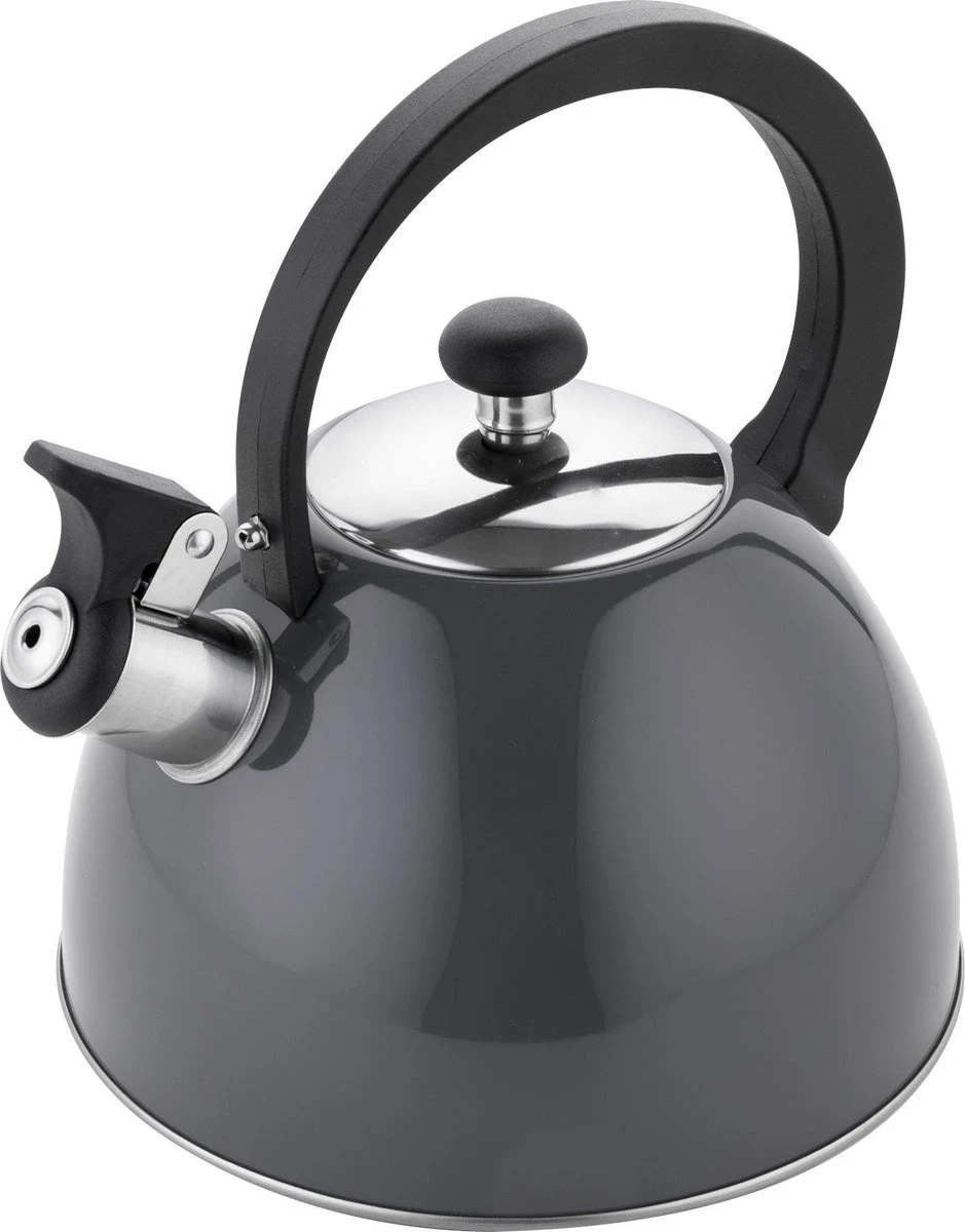 Florina Brillo Fluitketel 2,5L Voor Alle Warmtebronnen - Waterketel - Donkergrijs 2 Florina Brillo Fluitketel 2,5L Voor Alle Warmtebronnen - Waterketel - Donkergrijs - Afbeelding 2